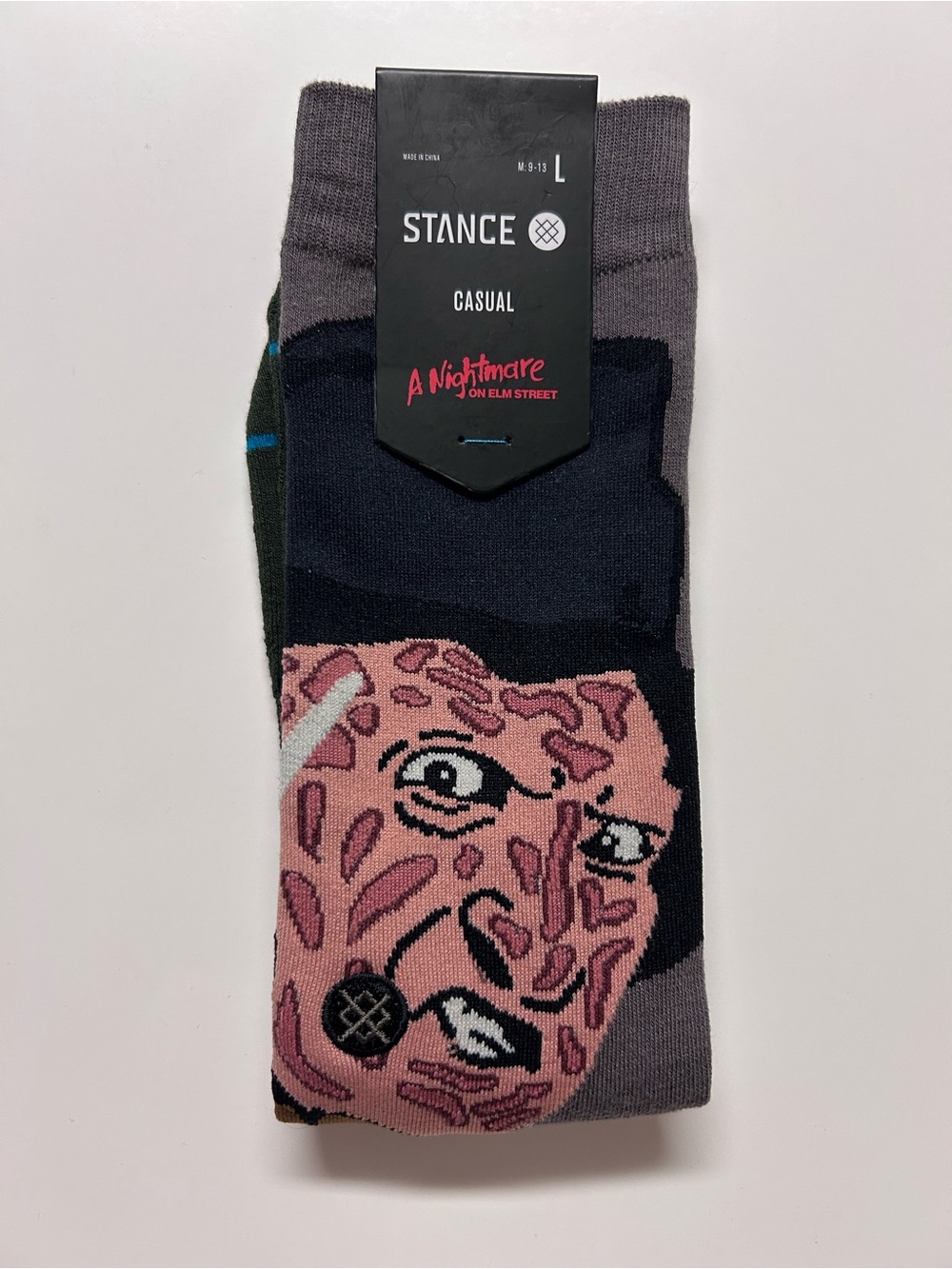 Stance Olive, Gray & Black Crew Socks - A Nightmare On Elm Street